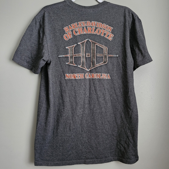 Harley Davidson of Charlotte North Carolina Motor Cycles racing T-shirt Size L - Picture 1 of 5